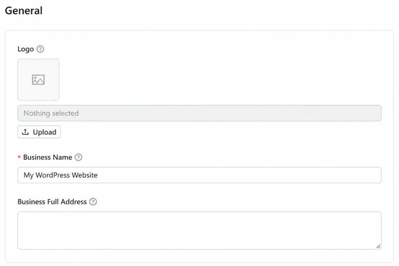 Business identity fields in Kelune CRM General Settings