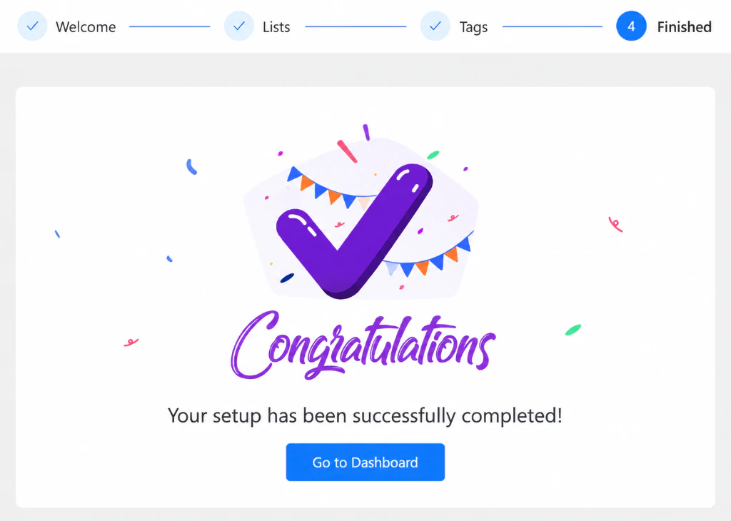 Completed Kelune CRM setup wizard